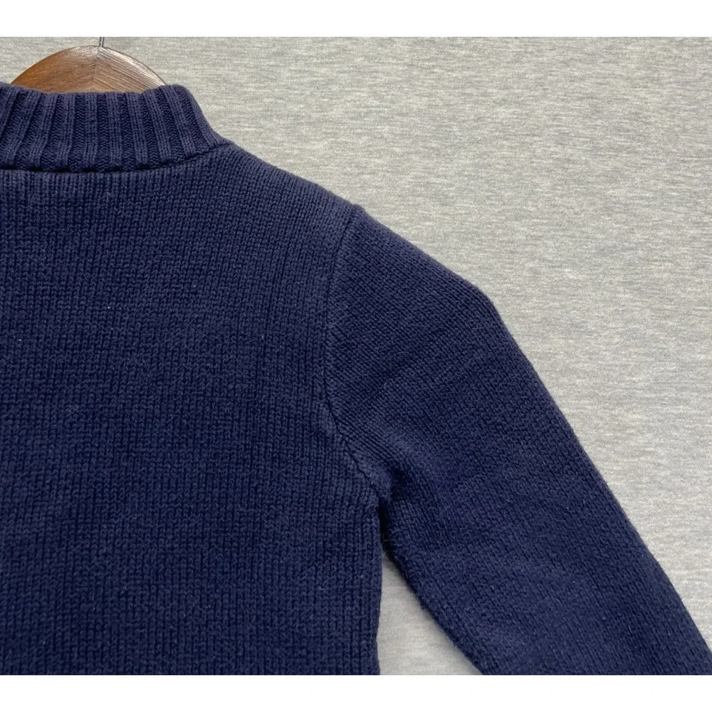 Cat & Jack Sweater Jacket Boys 4T Navy Blue Plaid Preppy Mock Neck Full Zip